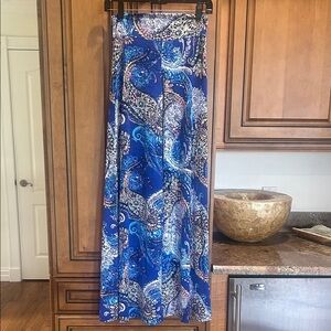 Women's Blue Paisley Wide Leg palazzo Pants
